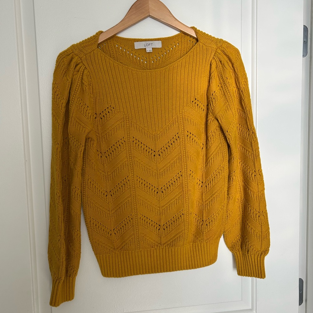LOFT Golden Yellow Women's Crew Neck Sweater